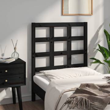 Stylish Black Wooden Bed Headboard - 80.5x4x100 cm