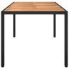 Stylish Garden Table 190x90 cm - Poly Rattan & Acacia Wood