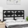 Stylish Black Bed Headboard - Solid Pine Wood | Hipomarket