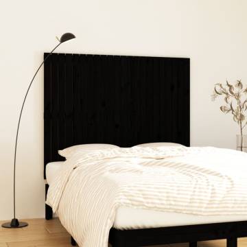 Black Wall Headboard - Solid Pine, 140x3x110 cm | HipoMarket