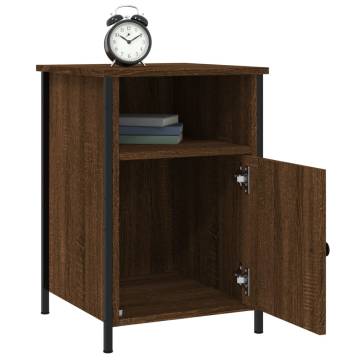 Elegant Brown Oak Bedside Cabinets - Set of 2 | Hipo Market