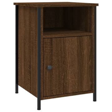 Elegant Brown Oak Bedside Cabinets - Set of 2 | Hipo Market