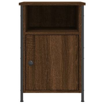 Elegant Brown Oak Bedside Cabinets - Set of 2 | Hipo Market