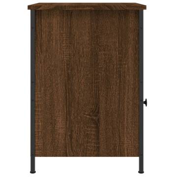 Elegant Brown Oak Bedside Cabinets - Set of 2 | Hipo Market