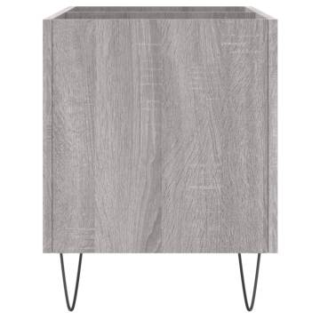 Stylish Grey Sonoma Record Cabinet | Vinyl Storage Solution