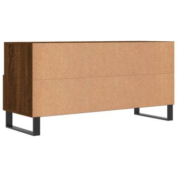 Stylish Brown Oak TV Cabinet - Engineered Wood - 102x36x50 cm