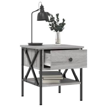 Stylish Grey Sonoma Bedside Tables - 2 pcs | HipoMarket UK