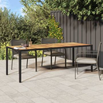 Stylish Garden Table Black 250x100 cm - Poly Rattan