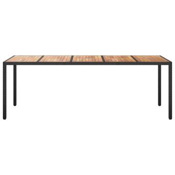 Stylish Garden Table Black 250x100 cm - Poly Rattan