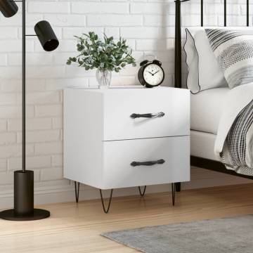 High Gloss White Bedside Cabinet - Modern Charm & Storage