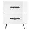 High Gloss White Bedside Cabinet - Modern Charm & Storage