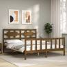 Bed Frame with Headboard Honey Brown King Size Solid Wood Colour honey brown Size 150 x 200 cm 