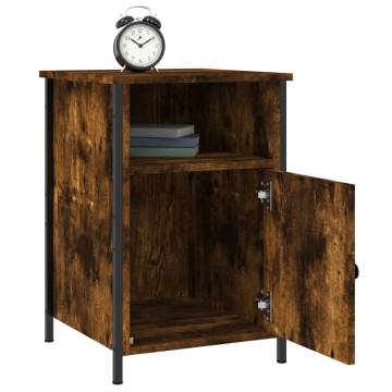 Elegant Smoked Oak Bedside Cabinet - 40x42x60 cm