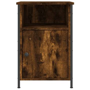 Elegant Smoked Oak Bedside Cabinet - 40x42x60 cm