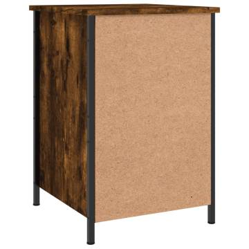 Elegant Smoked Oak Bedside Cabinet - 40x42x60 cm