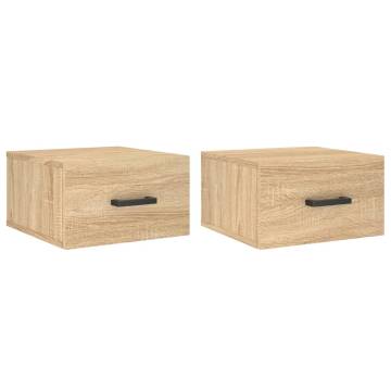 Wall-mounted Bedside Cabinets 2 pcs Sonoma Oak - Stylish Storage