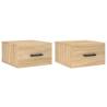 Wall-mounted Bedside Cabinets 2 pcs Sonoma Oak - Stylish Storage