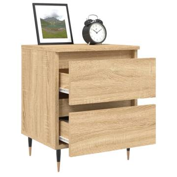 Elegant Sonoma Oak Bedside Cabinet - 40x35x50 cm | HipoMarket UK