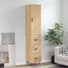 Highboard Sonoma Oak 34.5x34x180 cm Engineered Wood Colour sonoma oak Quantity in Package 1 Model 3 drawers 