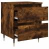 Elegant Smoked Oak Bedside Cabinet - 40x35x50 cm