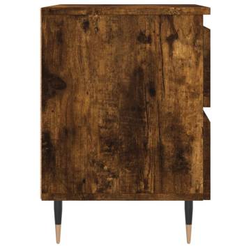 Elegant Smoked Oak Bedside Cabinet - 40x35x50 cm