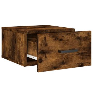 Wall-mounted Bedside Cabinets - Smoked Oak | Hipomarket