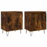 Elegant Smoked Oak Bedside Cabinets - 2 pcs | Hipo Market