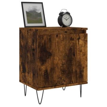 Elegant Smoked Oak Bedside Cabinets - 2 pcs | Hipo Market