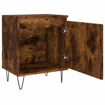 Elegant Smoked Oak Bedside Cabinets - 2 pcs | Hipo Market