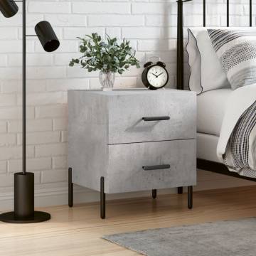 Concrete Grey Bedside Cabinet - Modern Charm & Storage