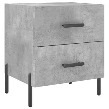 Concrete Grey Bedside Cabinet - Modern Charm & Storage