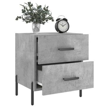 Concrete Grey Bedside Cabinet - Modern Charm & Storage