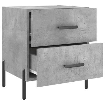 Concrete Grey Bedside Cabinet - Modern Charm & Storage