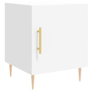 Modern White Bedside Cabinets - 2 pcs - 40x40x50 cm