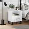 Bedside Cabinet High Gloss White 40x35x47.5 cm Engineered Wood Colour high gloss white Quantity in Package 1 