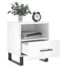 Stylish High Gloss White Bedside Cabinet - 40x35x47.5 cm