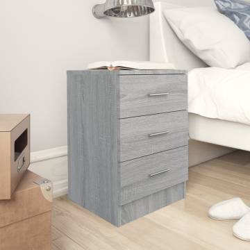 Stylish Grey Sonoma Bedside Cabinets - 2 pcs | HipoMarket UK