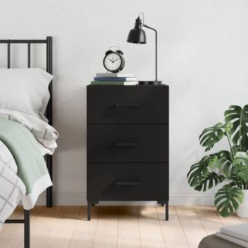 Stylish Black Bedside Cabinet - 40x40x66 cm - Hipomarket