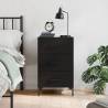 Bedside Cabinet Black 40x40x66 cm Engineered Wood Colour black Quantity in Package 1 