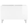 High Gloss White Record Cabinet - Stylish Storage Solution