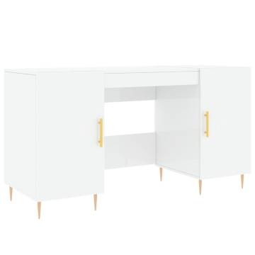 High Gloss White Desk 140x50 cm - Stylish & Practical Furniture