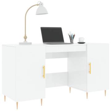 High Gloss White Desk 140x50 cm - Stylish & Practical Furniture