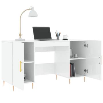 High Gloss White Desk 140x50 cm - Stylish & Practical Furniture