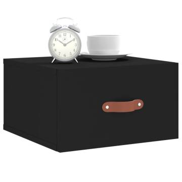 Wall-mounted Bedside Cabinets 2 pcs Black | HiPo Market