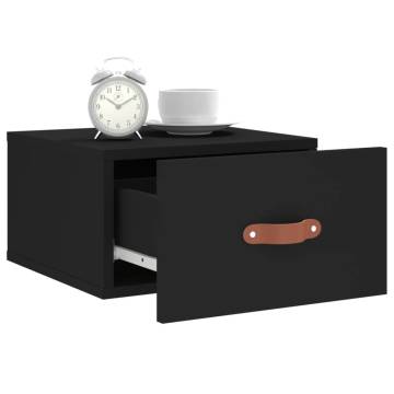 Wall-mounted Bedside Cabinets 2 pcs Black | HiPo Market