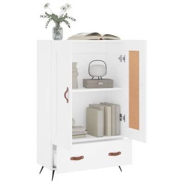 Elegant Highboard in White - 69.5x31x115 cm - Engineered Wood