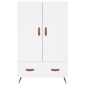 Elegant Highboard in White - 69.5x31x115 cm - Engineered Wood