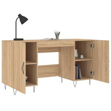 Desk Sonoma Oak 140x50 cm - Elegant Engineered Wood Desk