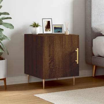 Bedside Cabinet Brown Oak - Modern Storage Solution | HipoMarket