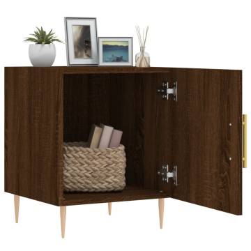 Bedside Cabinet Brown Oak - Modern Storage Solution | HipoMarket